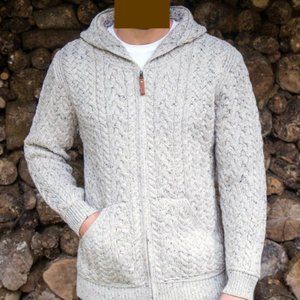 Aran Zip, Hoodie Cardigan